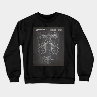 Rock Climbing Harness Patent - Rock Climber Art - Black Chalkboard Crewneck Sweatshirt